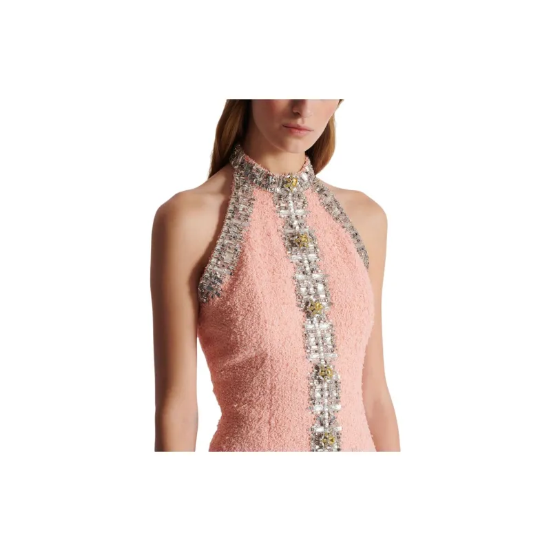 BALMAIN Crystal-embelished Halterneck Dress-5