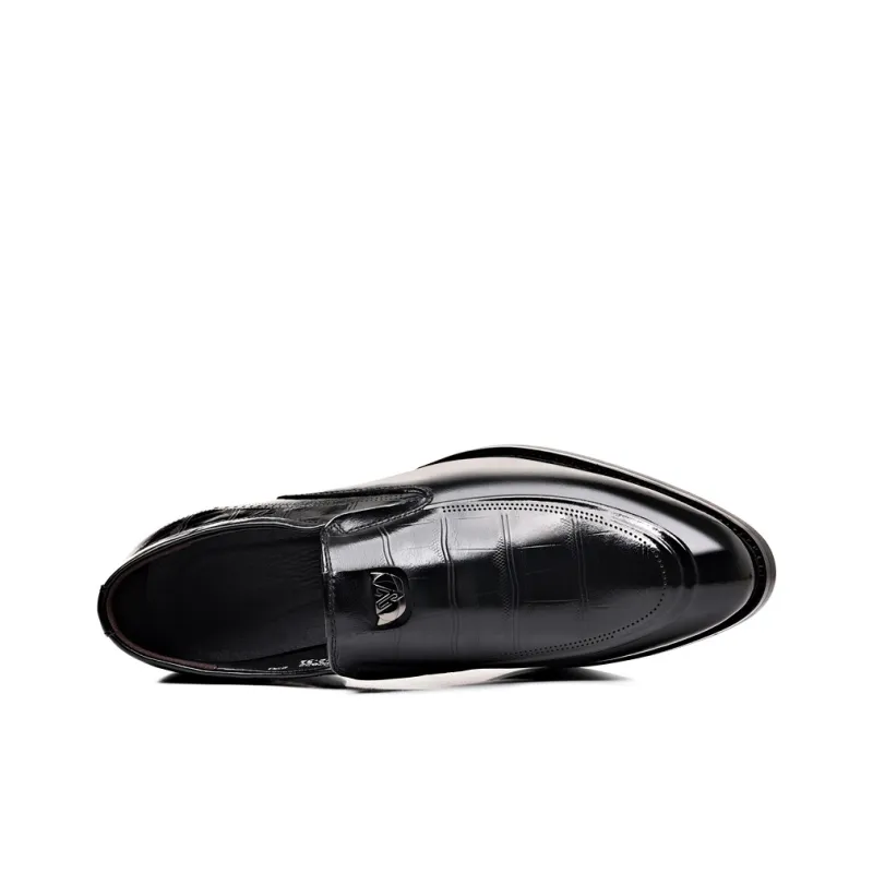 Romon Dress Shoes Men Low Top Black-2