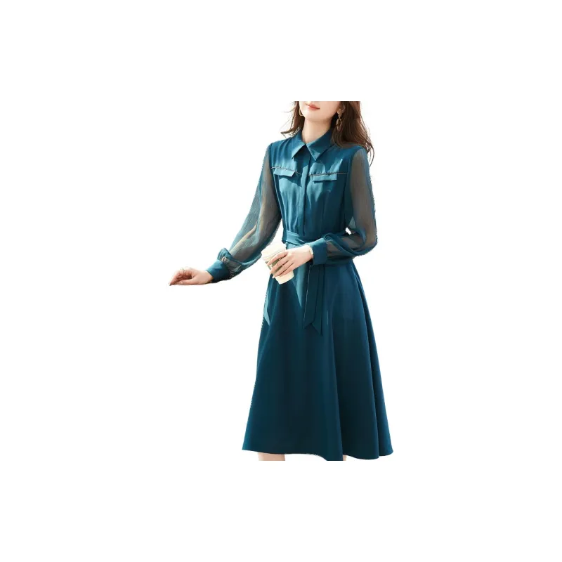 Dme Long Sleeved Dresses Women's Diamond Blue-5