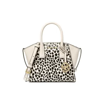 MICHAEL KORS Avril Calf Hair With Cow Leather Handbag, Shoulder Bag, Crossbody Bag Mini Women's Black & White