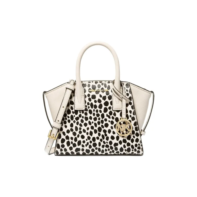 MICHAEL KORS Avril Calf Hair With Cow Leather Handbag, Shoulder Bag, Crossbody Bag Mini Women's Black & White-0