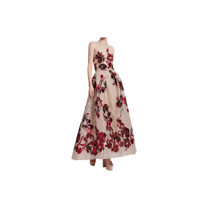 ELIE SAAB Sequinned A line Maxi Dress-1