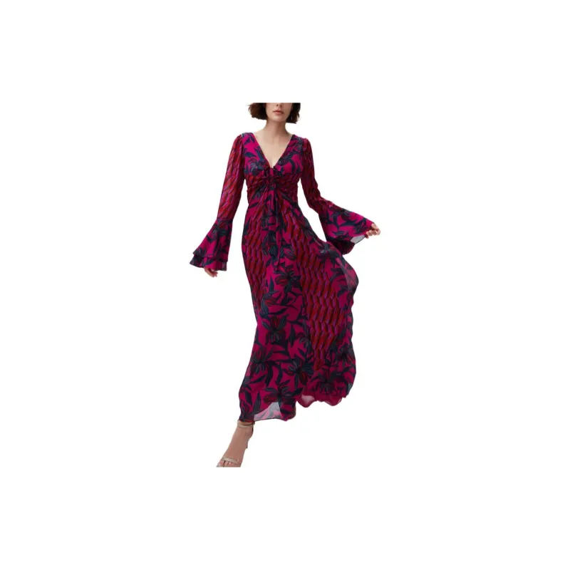 DVF Diane Von Furstenberg Long-Sleeved Dresses Women's Red-2