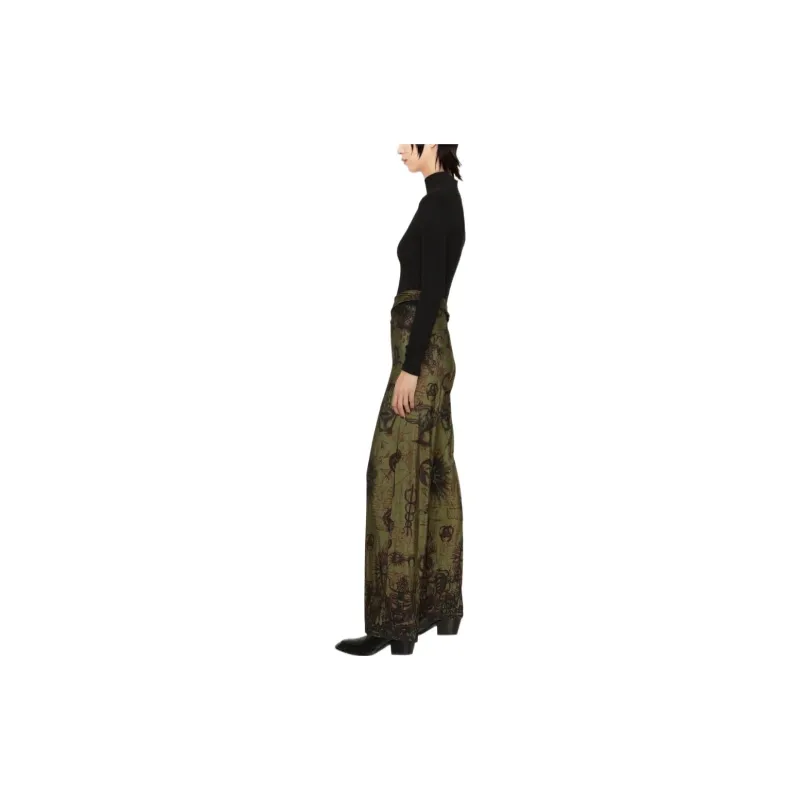 Marine Serre Knitted Sweatpants Women's Green-3