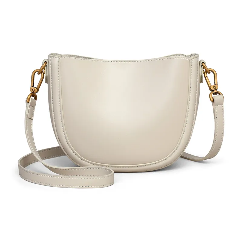MILLIE'S Synthetic Leather Underarm Shoulder Bag, Crossbody Bag Regular Women's Ecru-4