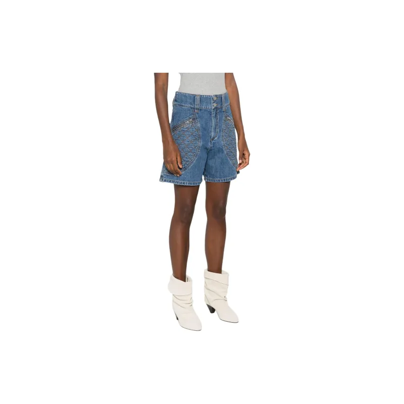 ISABEL MARANT Candice High rise Denim Shorts-3
