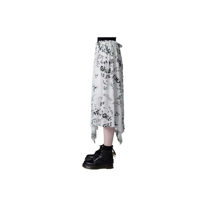 Yohji Yamamoto Casual Long Skirts Women's White-4