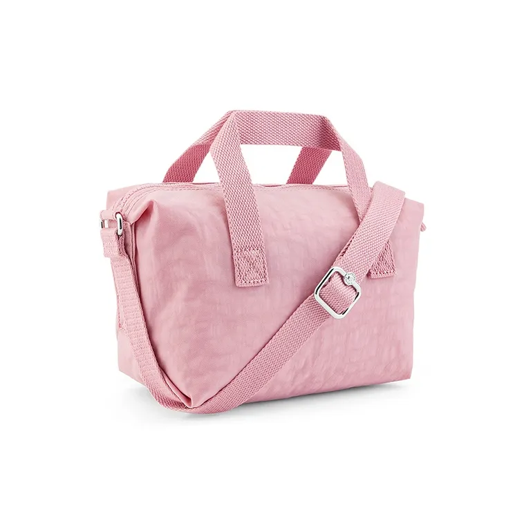 Kipling Polyamide, Travel Commute One Shoulder Handbag Small Size Unisex Soft Pink/Dark Gray-2