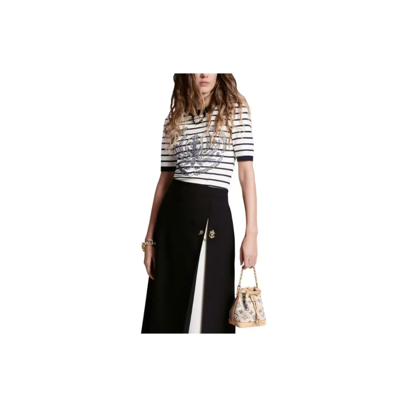 LOUIS VUITTON Striped Anchor Knit Top-4