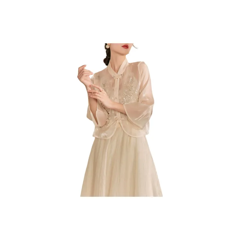 QIAOYUHUAZUN Shirt Women's Apricot-2