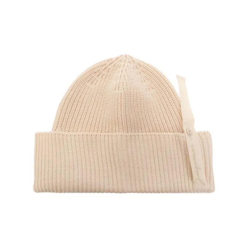 Jacquemus Ribbed-knit Logo-ribbon Beanie-1
