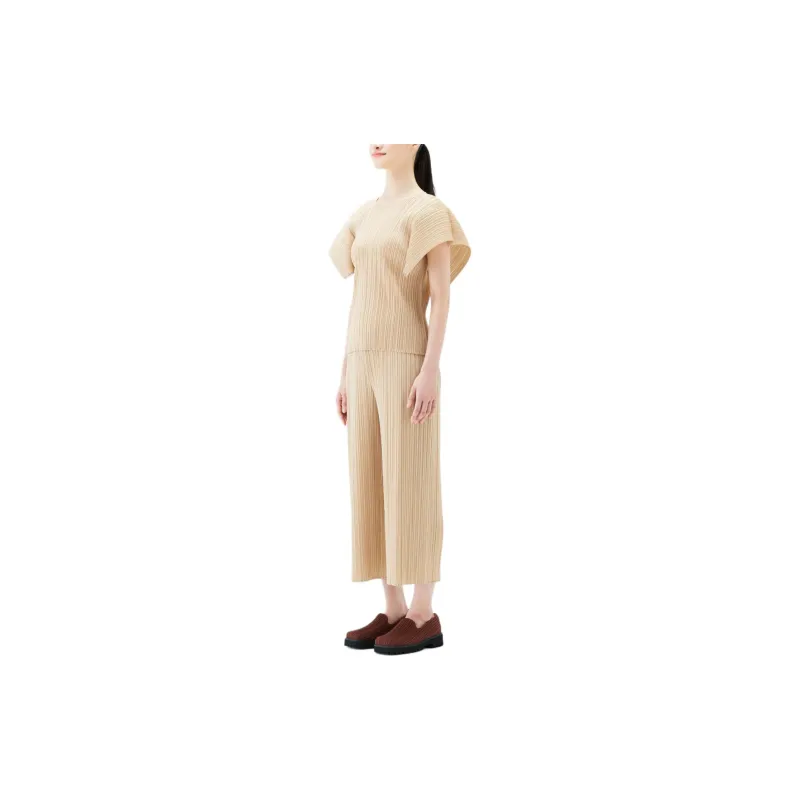 PLEATS PLEASE ISSEY MIYAKE Mc August Pants 'Beige'-2