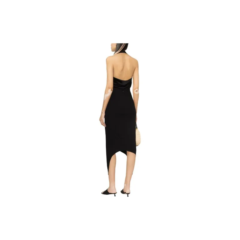 Patou Elasticated Waistband Asymmetric Hem Midi Skirt-2
