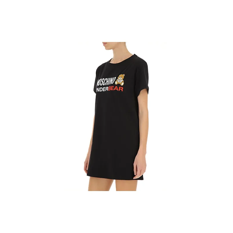 MOSCHINO Short Sleeved Dress Women's Black-4