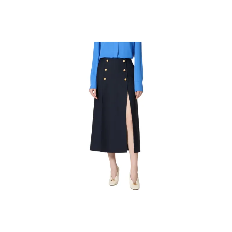 Valentino Button Detailed High-Rise Midi Skirt-2