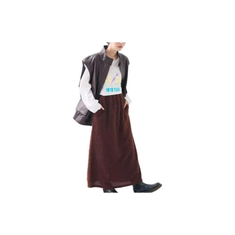 FREAK'S STORE Casual Long Skirts Women's Red-4