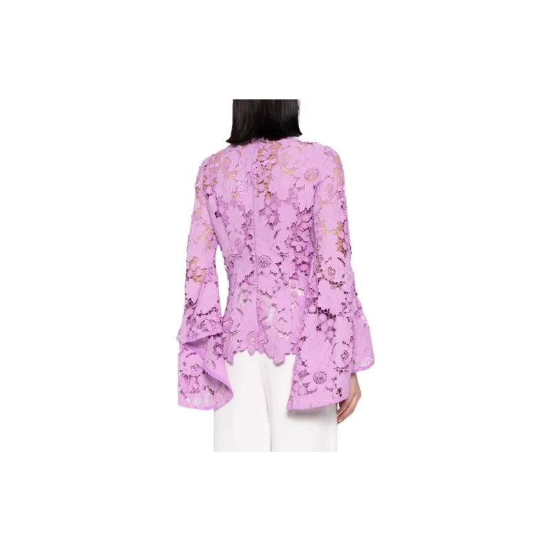 Oscar De La Renta Floral Guipure Lace Blouse-2