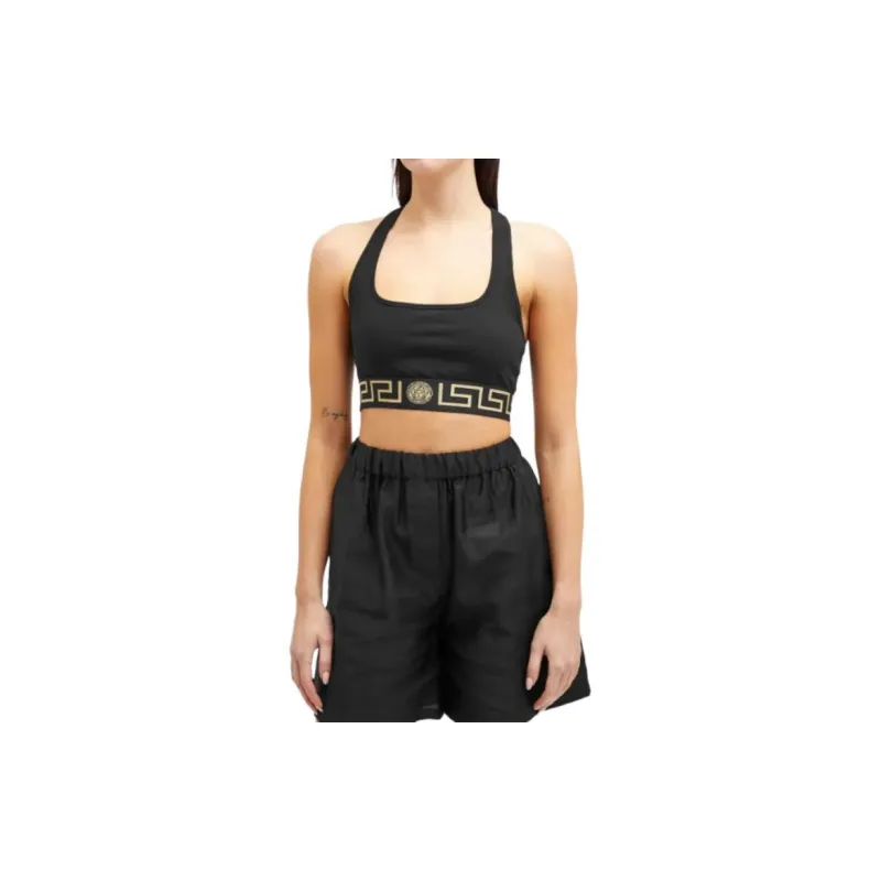 VERSACE Greca Border Sports Bra 'Black'-3
