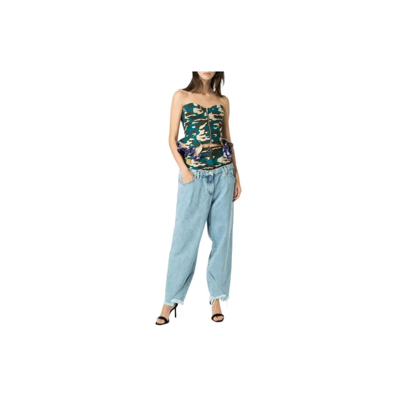 NATASHA ZINKO Frayed Hem Jeans-1