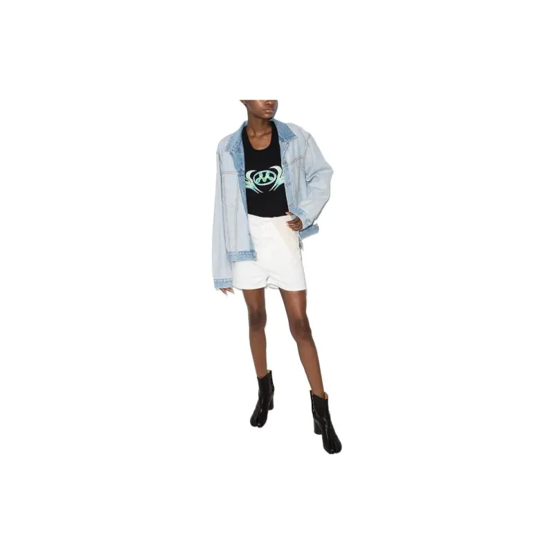 Y/Project Denim Shorts Women's White-1