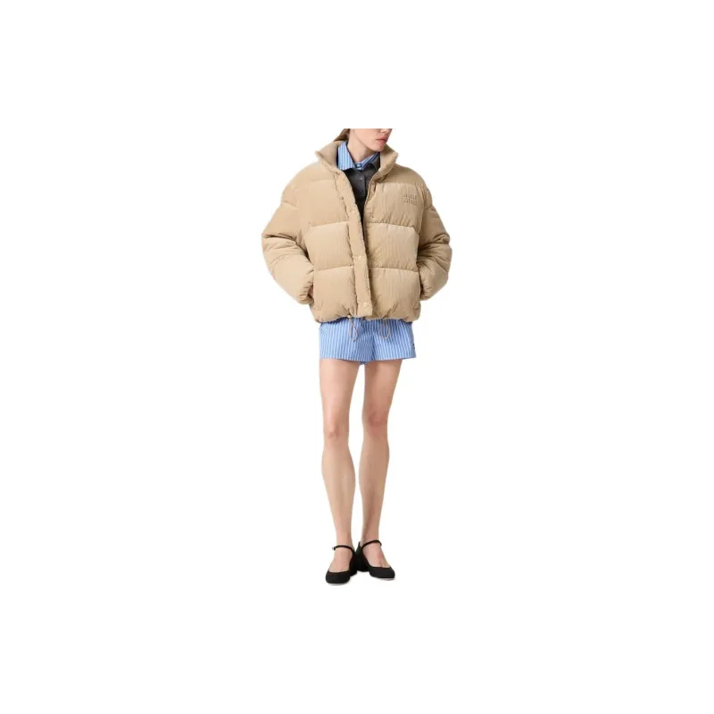 MIU MIU Down Jacket Women's Sandy Beige-1