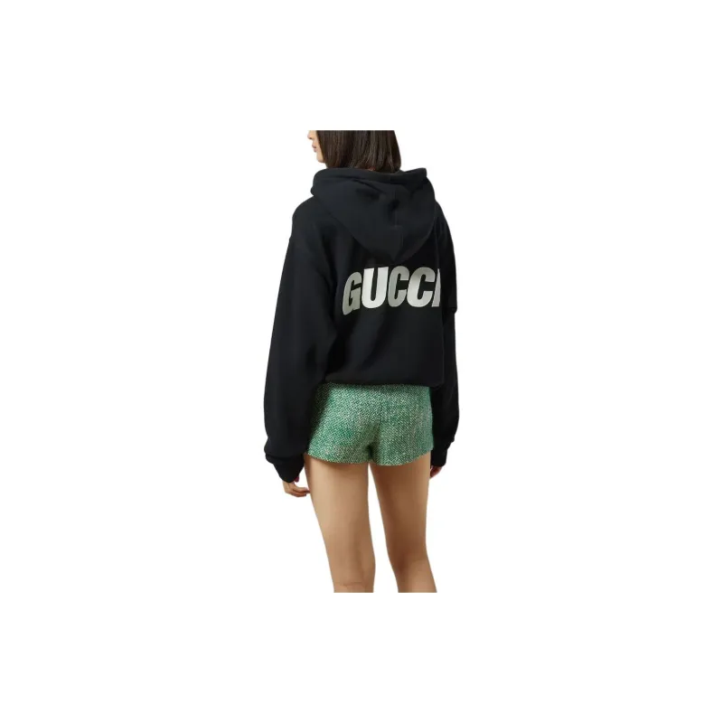 GUCCI Cotton Jersey Printed Sweatshirt Black-2