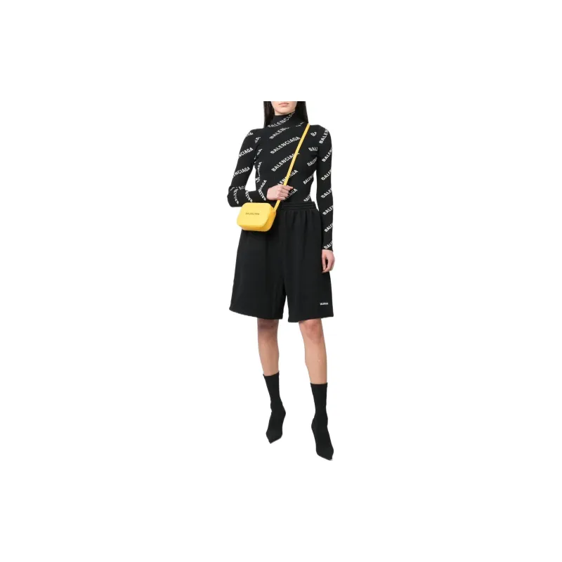 Balenciaga SS22 Casual Shorts Loose Fit Style Women's Black-1
