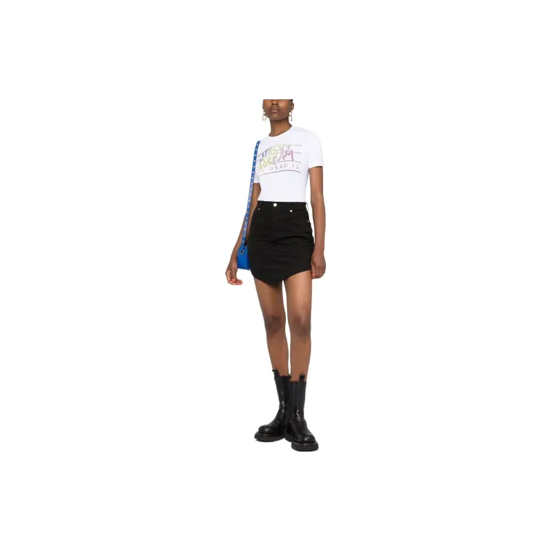 VERSACE Rhinestone embellished Slogan T shirt-1