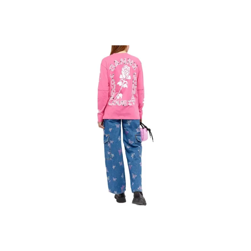 GANNI T-Shirts Women's Pink-3
