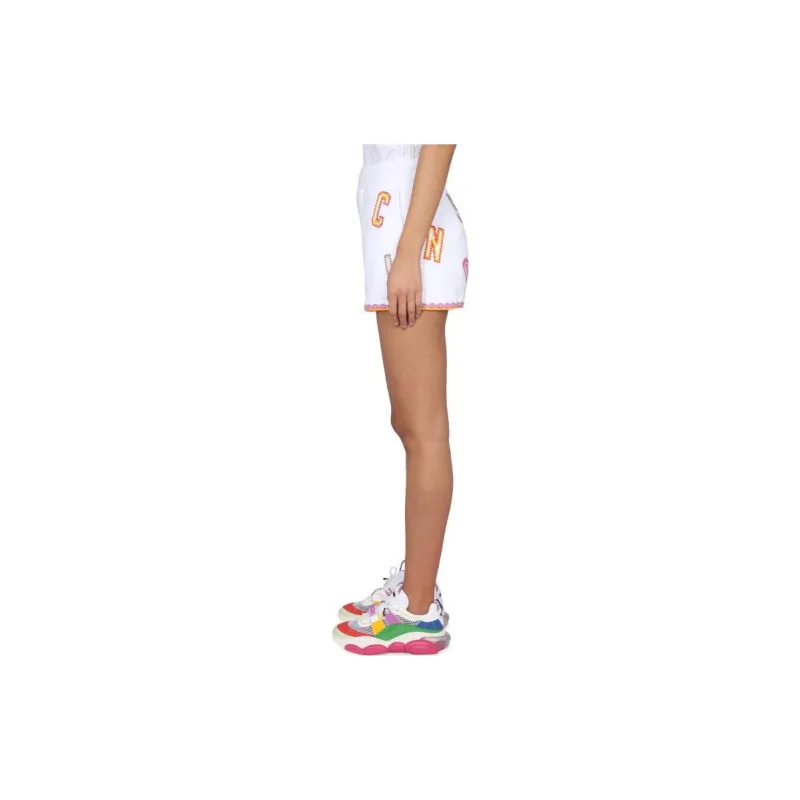 MOSCHINO Logo Embroidered Bermuda Shorts-4