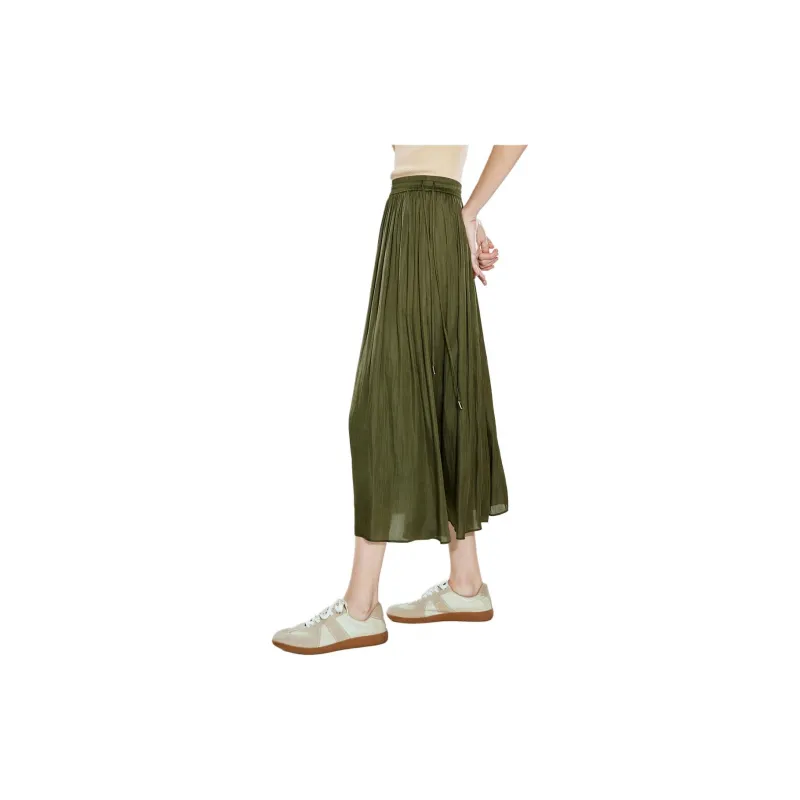 COVERINS Casual Long Skirt Women's Moss Green-4