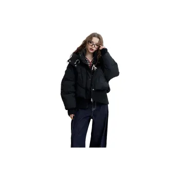 ELF SACK Knit Panel Hooded Down Jacket Women's