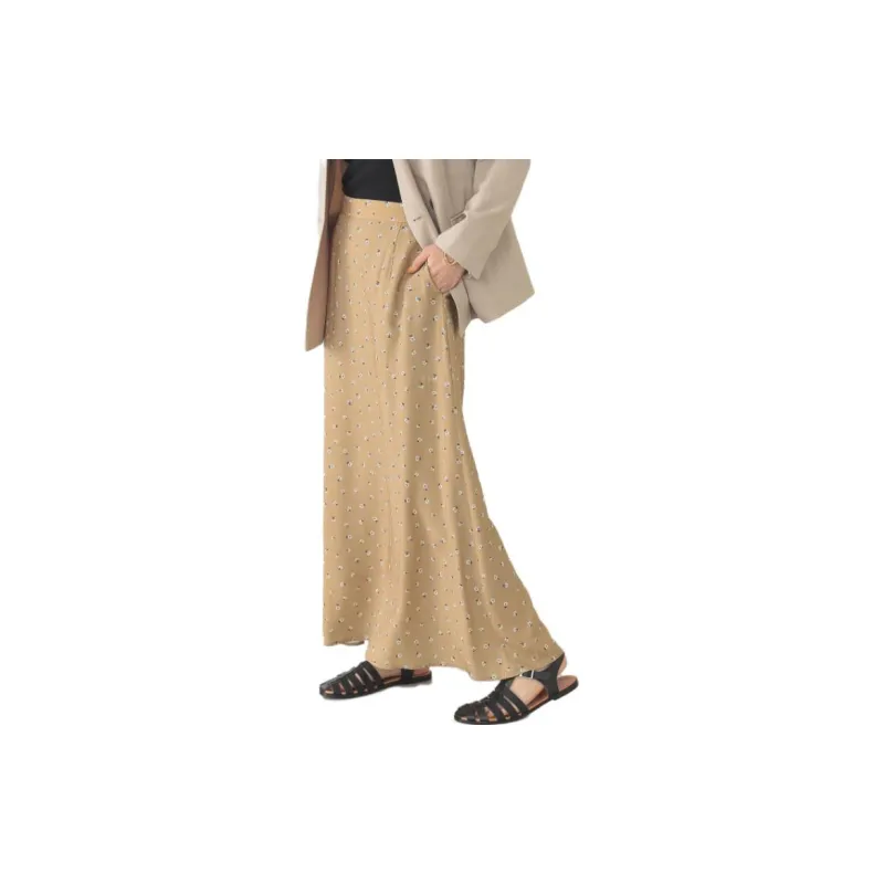 Beams Casual Long Skirts Women's Beige-3