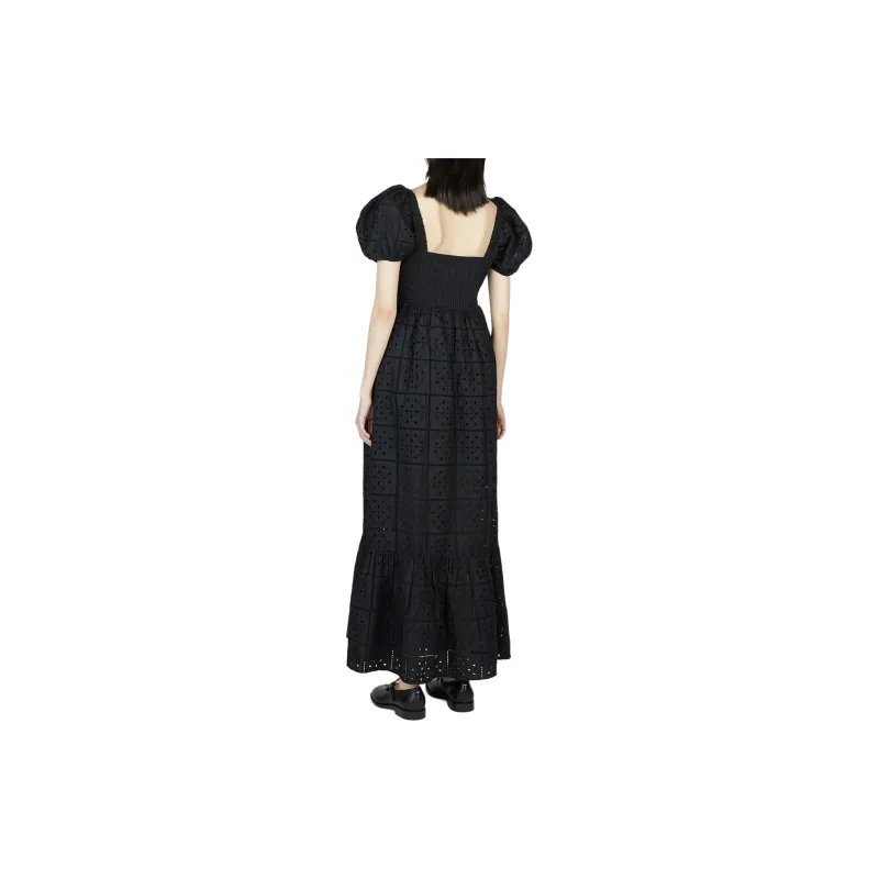 GANNI Broderie Anglaise Puff-Sleeved Maxi Dress-4