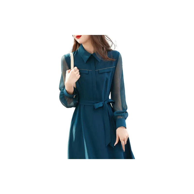 Dme Long Sleeved Dresses Women's Diamond Blue-3