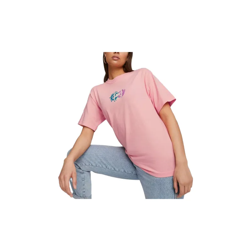 PUMA TEAM WHITE T-Shirts Women's Peach Smoothie-3