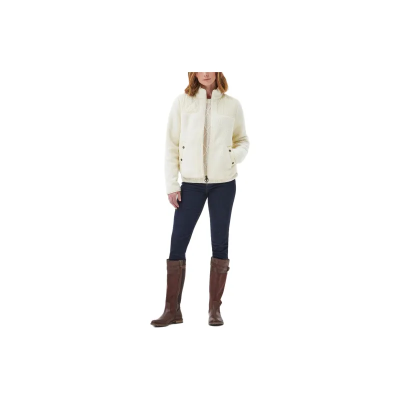 BARBOUR Rockling Fleece Jackets Coats Women's White-1