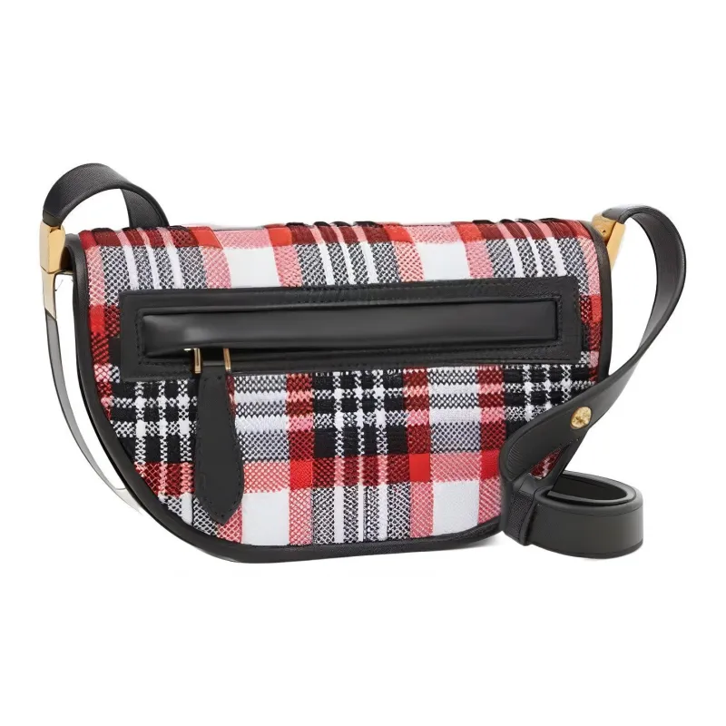 Burberry Olympia Cotton Crossbody Handbag Shoulder Bag Mini Women's White Red Black Multicolor-2