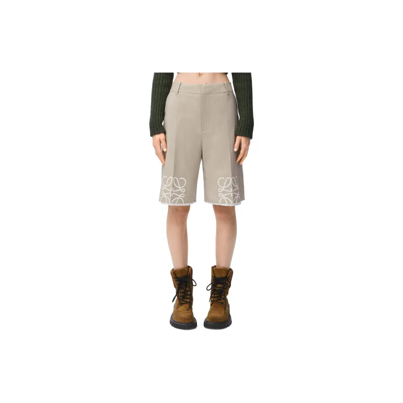 LOEWE Anagram Shorts 'Light Beige Melange'-1