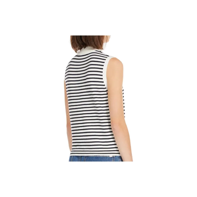 WEEKEND MaxMara Nazione Striped Ribbed Knit Tank Top-2