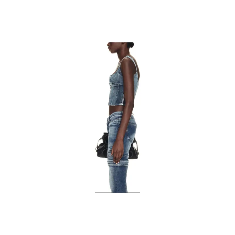 OFF WHITE Bustier Sleeveless Denim Top-3