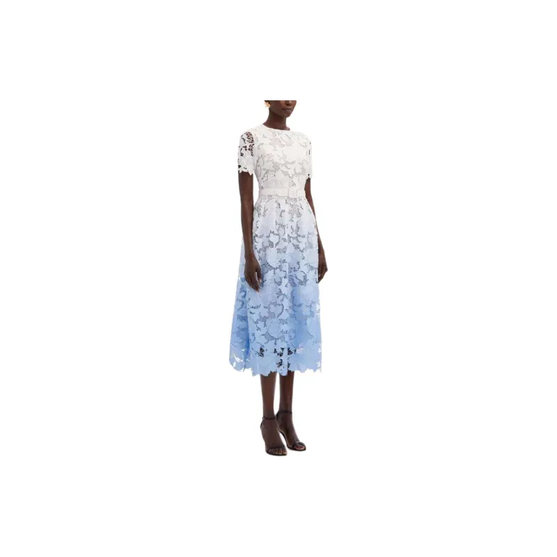 Oscar De La Renta Ombré Peony Guipure Blouse-3