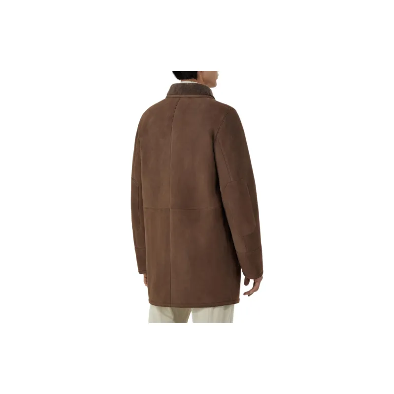 Canali Shearling-collar Coat-3