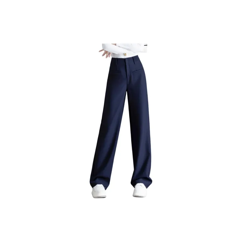 You Cow Me Pants Casual Pants Women's Navy Blue-6