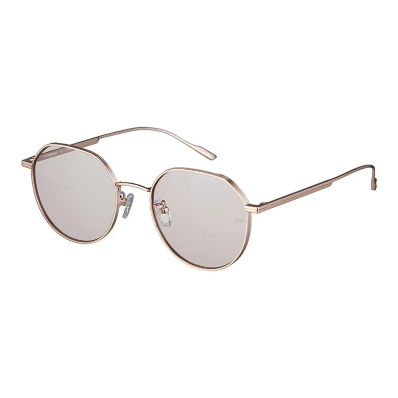 VERA WANG Titanium Irregular Shape Sunglasses Unisex Gold-0
