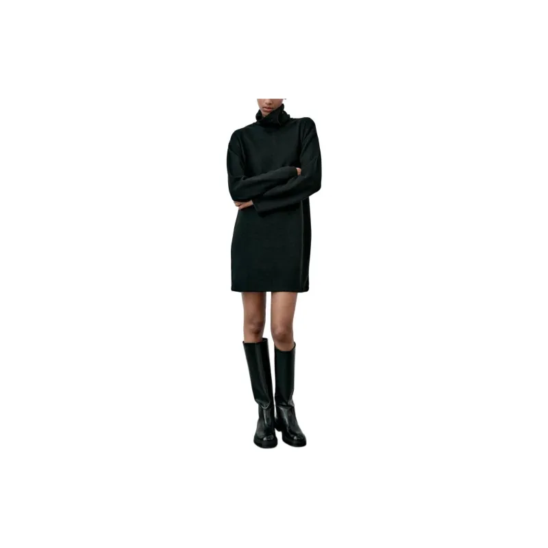 ZARA Long-Sleeved Dresses Women's Black-2