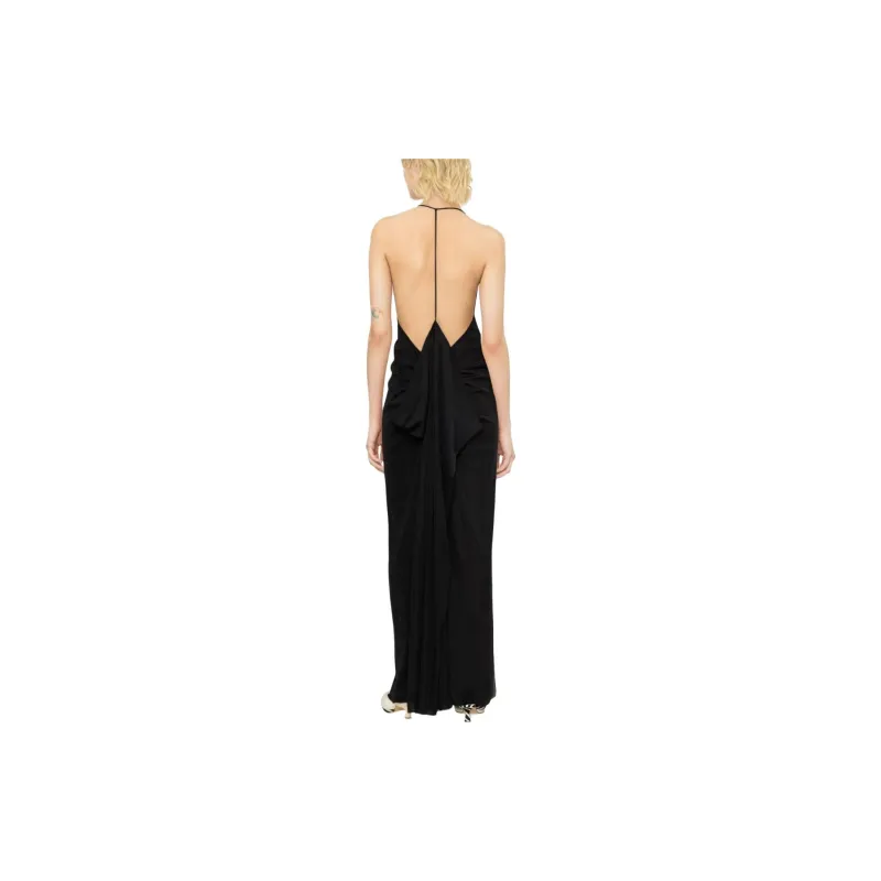 JW Anderson Halterneck Slit Draped Dress-2