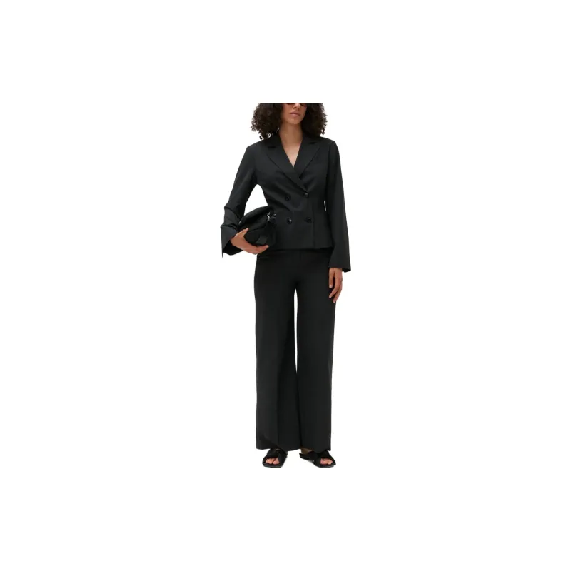 GANNI Double-breasted Mélange Blazer-1