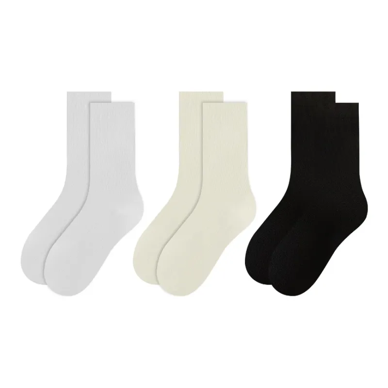 MADALLO Mid Calf Socks Women's 5 Pack White-2
