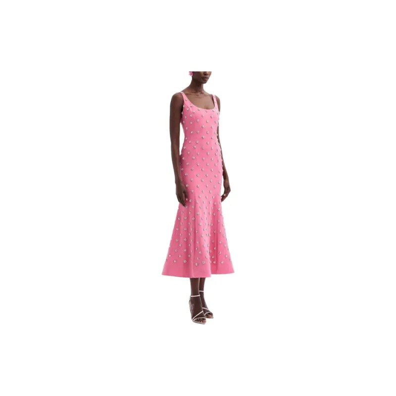 Oscar De La Renta Crystal-embellished Sleeveless Midi Dress-3
